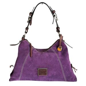 Dooney & Bourke Hobo Shoulder Bag Suede Purple